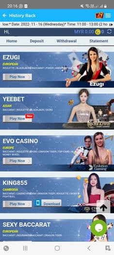 A9 Play live dealer game tables