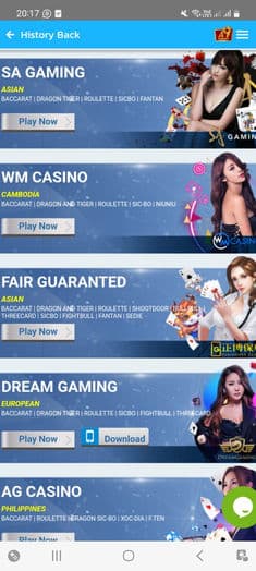 A9 Play live casino games available in Malaysia