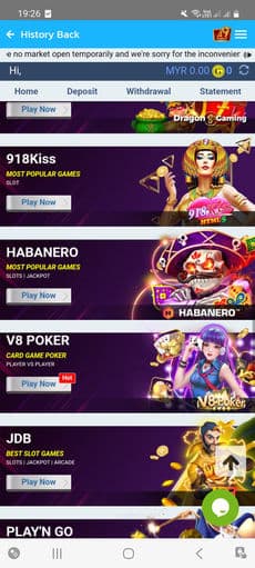 A9 Play slot game screen