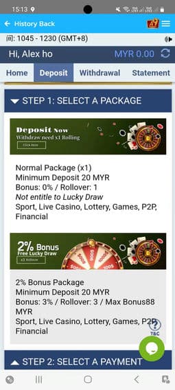 A9play deposit and top-up guide — step 2