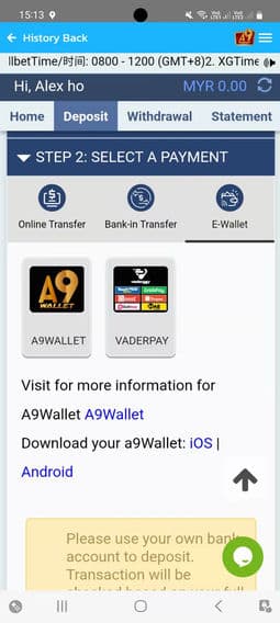 A9play deposit and top-up guide — step 3