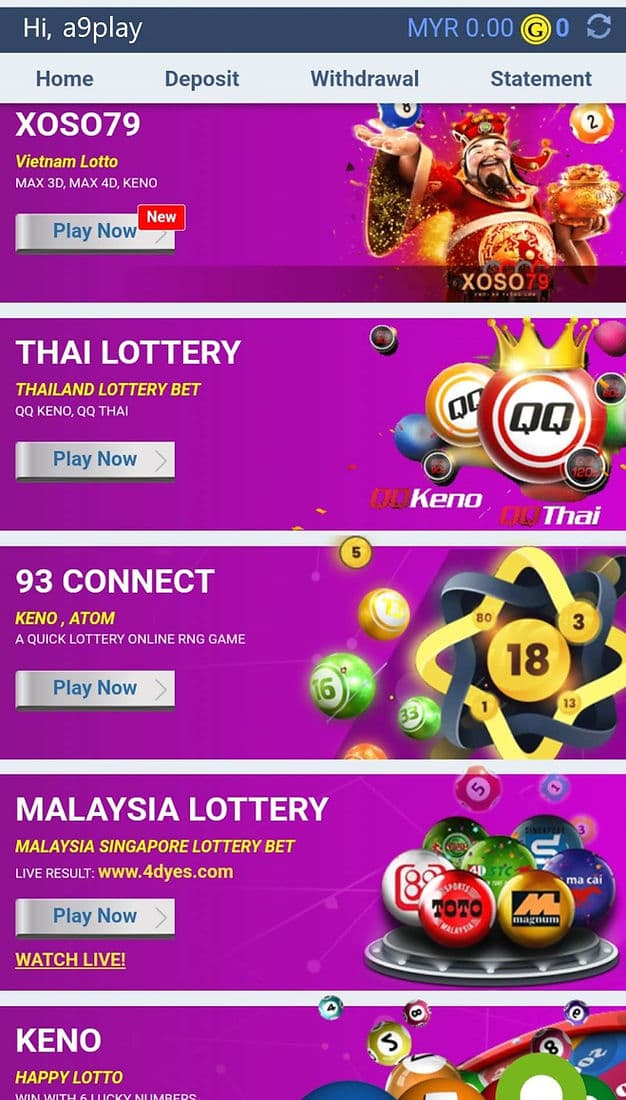 a9play lottery screen 1 1